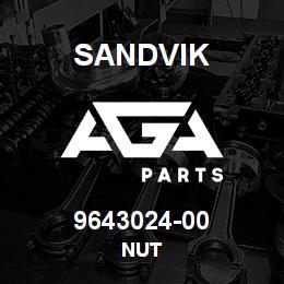 9643024-00 Sandvik NUT | AGA Parts