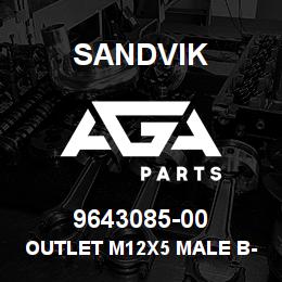 9643085-00 Sandvik OUTLET M12X5 MALE B-KOD | AGA Parts