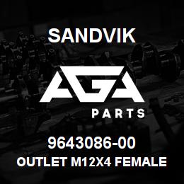 9643086-00 Sandvik OUTLET M12X4 FEMALE D- C.ODE | AGA Parts