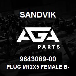 9643089-00 Sandvik PLUG M12X5 FEMALE B-KOD | AGA Parts