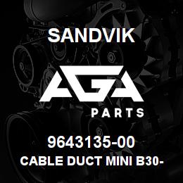 9643135-00 Sandvik CABLE DUCT MINI B30-D FZV L800 | AGA Parts