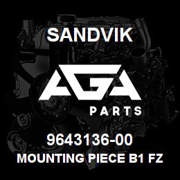 9643136-00 Sandvik MOUNTING PIECE B1 FZV | AGA Parts