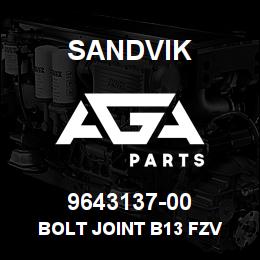 9643137-00 Sandvik BOLT JOINT B13 FZV | AGA Parts