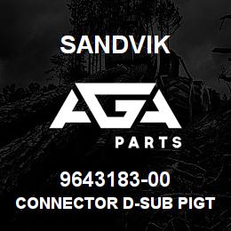 9643183-00 Sandvik CONNECTOR D-SUB PIGTAIL ASRI 1.2 | AGA Parts