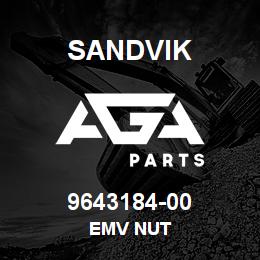 9643184-00 Sandvik EMV NUT | AGA Parts