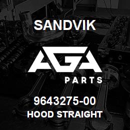 9643275-00 Sandvik HOOD STRAIGHT | AGA Parts