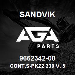 9662342-00 Sandvik CONT.S-PKZ2 230 V. 50/60HZ TECHN.TEXOP | AGA Parts