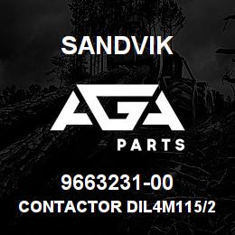 9663231-00 Sandvik CONTACTOR DIL4M115/22 230 V. 55 | AGA Parts