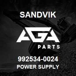 992534-0024 Sandvik POWER SUPPLY | AGA Parts
