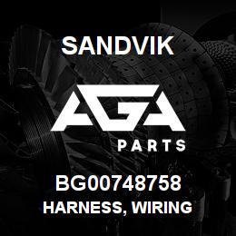 BG00748758 Sandvik HARNESS, WIRING | AGA Parts