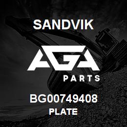 BG00749408 Sandvik PLATE | AGA Parts