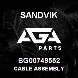 BG00749552 Sandvik CABLE ASSEMBLY | AGA Parts
