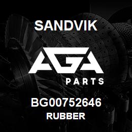 BG00752646 Sandvik RUBBER | AGA Parts