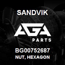 BG00752687 Sandvik NUT, HEXAGON | AGA Parts