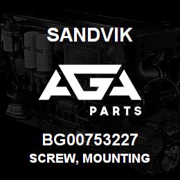 BG00753227 Sandvik SCREW, MOUNTING | AGA Parts