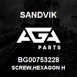 BG00753228 Sandvik SCREW,HEXAGON H | AGA Parts