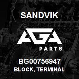 BG00756947 Sandvik BLOCK, TERMINAL | AGA Parts
