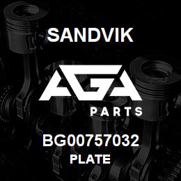 BG00757032 Sandvik PLATE | AGA Parts