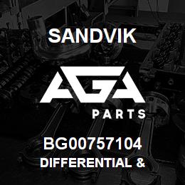 BG00757104 Sandvik DIFFERENTIAL & | AGA Parts