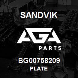 BG00758209 Sandvik PLATE | AGA Parts