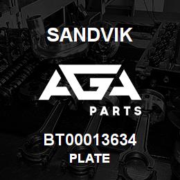 BT00013634 Sandvik PLATE | AGA Parts