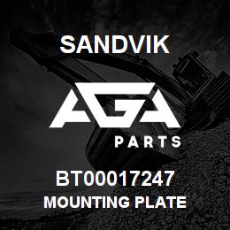 BT00017247 Sandvik MOUNTING PLATE | AGA Parts