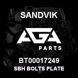 BT00017249 Sandvik SBH BOLTS PLATE | AGA Parts