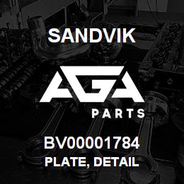 BV00001784 Sandvik PLATE, DETAIL | AGA Parts