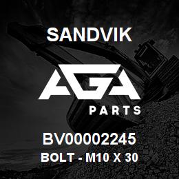 BV00002245 Sandvik BOLT - M10 X 30 | AGA Parts