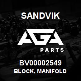 BV00002549 Sandvik BLOCK, MANIFOLD | AGA Parts