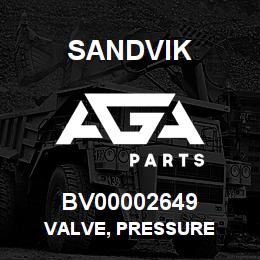 BV00002649 Sandvik VALVE, PRESSURE | AGA Parts