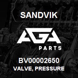 BV00002650 Sandvik VALVE, PRESSURE | AGA Parts