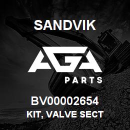 BV00002654 Sandvik KIT, VALVE SECT | AGA Parts