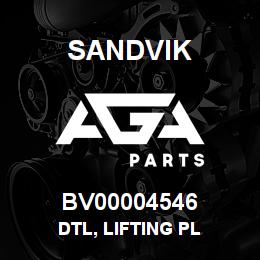 BV00004546 Sandvik DTL, LIFTING PL | AGA Parts