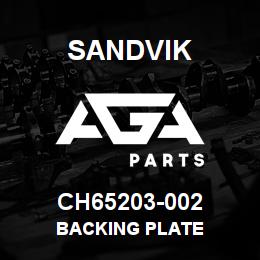 CH65203-002 Sandvik BACKING PLATE | AGA Parts