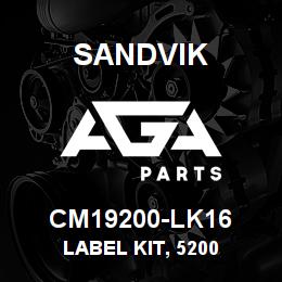 CM19200-LK16 Sandvik LABEL KIT, 5200 | AGA Parts