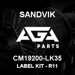 CM19200-LK35 Sandvik LABEL KIT - R11 | AGA Parts