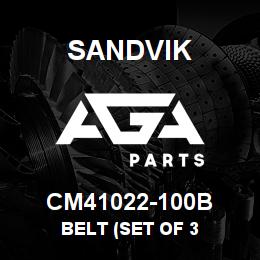 CM41022-100B Sandvik BELT (SET OF 3 | AGA Parts