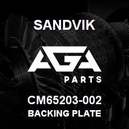 CM65203-002 Sandvik BACKING PLATE | AGA Parts