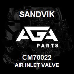 CM70022 Sandvik AIR INLET VALVE | AGA Parts