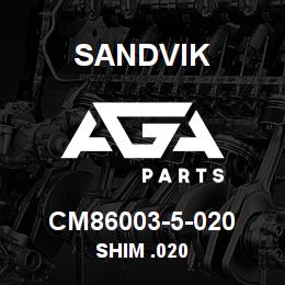 CM86003-5-020 Sandvik SHIM .020 | AGA Parts