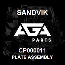 CP000011 Sandvik PLATE ASSEMBLY | AGA Parts