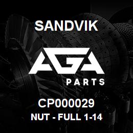 CP000029 Sandvik NUT - FULL 1-14 | AGA Parts