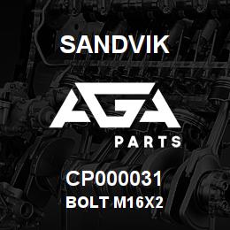 CP000031 Sandvik BOLT M16X2 | AGA Parts