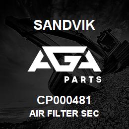 CP000481 Sandvik AIR FILTER SEC | AGA Parts
