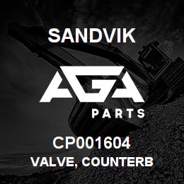 CP001604 Sandvik VALVE, COUNTERB | AGA Parts