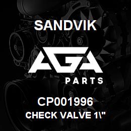 CP001996 Sandvik CHECK VALVE 1" | AGA Parts