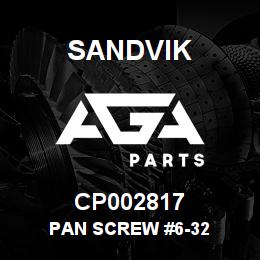 CP002817 Sandvik PAN SCREW #6-32 | AGA Parts