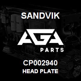 CP002940 Sandvik HEAD PLATE | AGA Parts