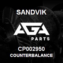 CP002950 Sandvik COUNTERBALANCE | AGA Parts
